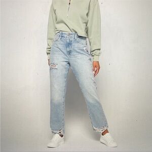 Good American Good Boy Straight Distressed Jeans Style GB050T Size 6/28